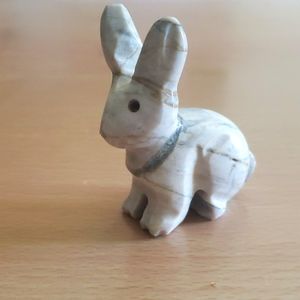 Tiny Marble Rabbit Carving